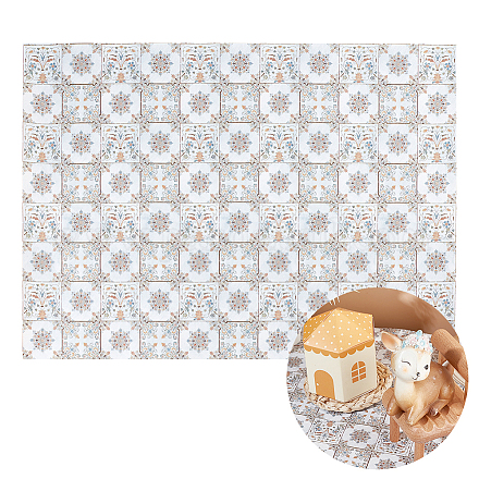 Прямоугольный пол из искусственной кожи для аксессуаров кукольного домика DIY-WH0430-755A-1