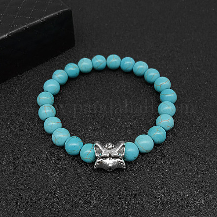 Synthetic Turquoise Stretch Bracelets for Women Men IS4293-9-1