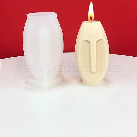 3D 女性の顔キャンドル食品グレードのシリコーン金型  香りのキャンドル型  レジン型  ホワイト  61x60x100mm  内径：35mm DIY-C027-01-1
