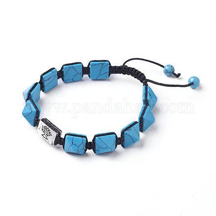 (Jewelry Parties Factory Sale)Synthetic Turquoise Braided Bead Bracelets BJEW-I273-J03-1