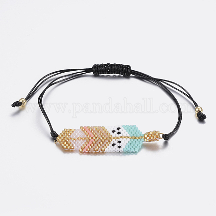 Handmade Nylon Cord Braided Bead Bracelets BJEW-F317-013-1