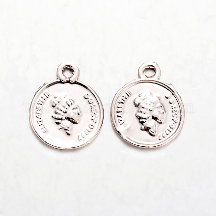 Flat Round Alloy Charms PALLOY-O065-13G-AAA-1