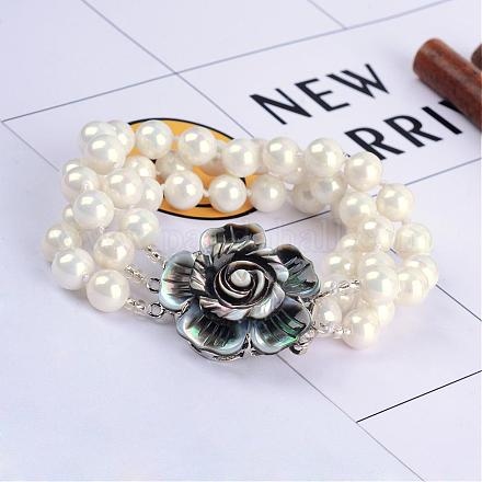 Shell perla braccialetti multifilo BJEW-Q675-01A-1