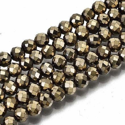 Electroplate Non-magnetic Synthetic Hematite Beads Strands G-T114-60B-02-1