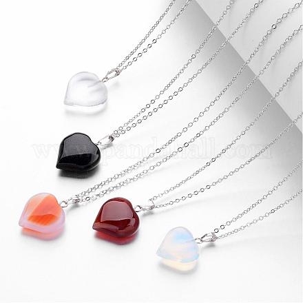 Mixed Gemstone Pendant Necklaces NJEW-JN01660-1