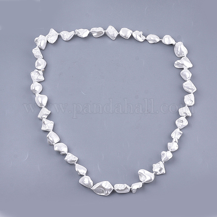 Colliers à deux rangs de perles de perles NJEW-S414-62-1