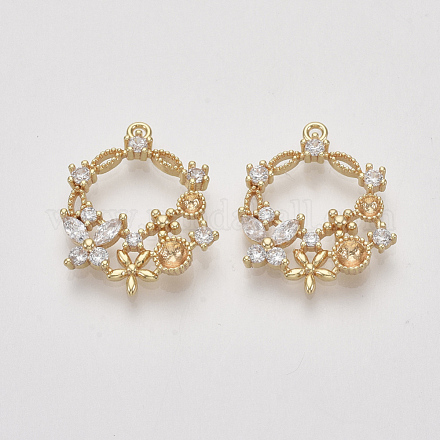 Латунные микро-паве подвески циркония подвески горный хрусталь настройки X-ZIRC-S064-025-1