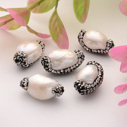 Perle di perle d'acqua dolce coltivate naturali di riso PEAR-H026-06-1