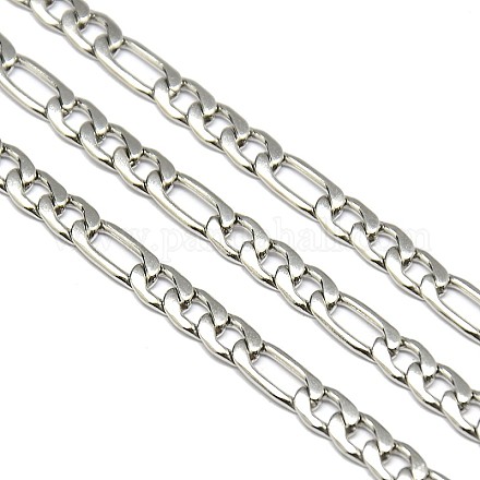 Stainless Steel Figaro Chains STAS-M032-45P-1.2mm-1