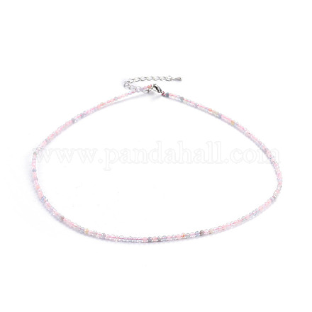 Натуральный Morganite бисерные ожерелья NJEW-F245-A06-1