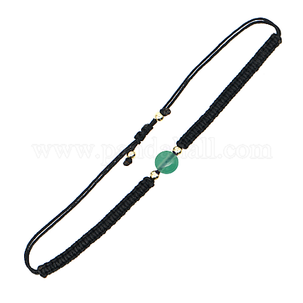 Braccialetto di perline intrecciate rotonde di giada naturale IG5594-6-1