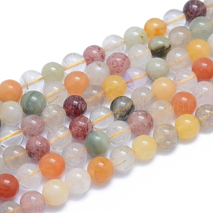 Chapelets de perles en quartz de rutile naturel G-L552H-05B-1