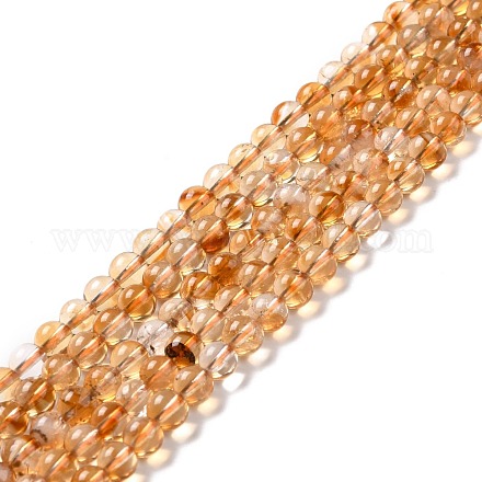 Chapelets de perles de citrine naturelle G-P466-01D-1