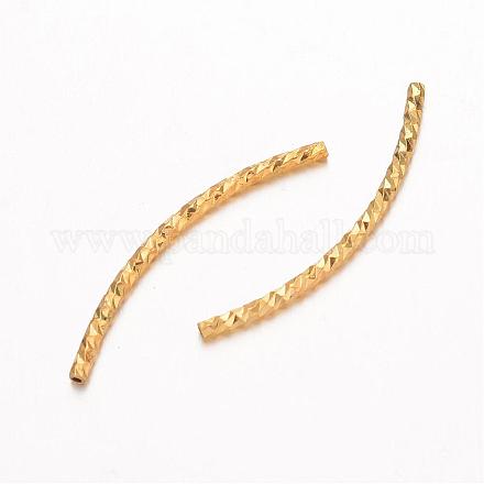 Curved Brass Tube Beads KK-D508-01G-1