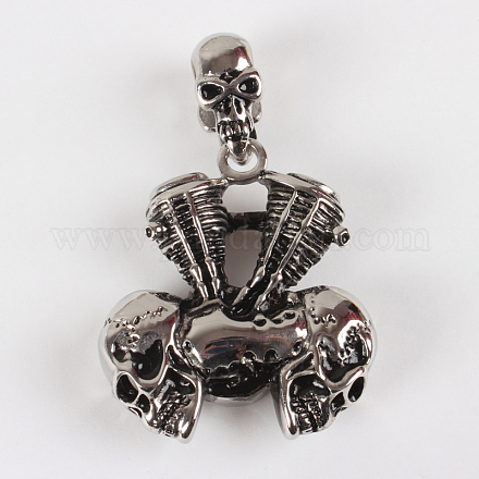 Punk Rock Retro 316 Stainless Steel Skull Pendants STAS-L120-18-1