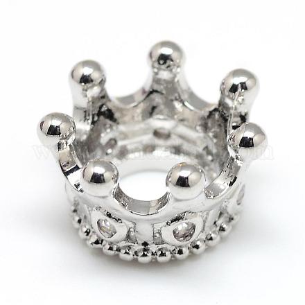 Perles de placage en laiton avec zircone cubique de micro pave ZIRC-S052-003P-1