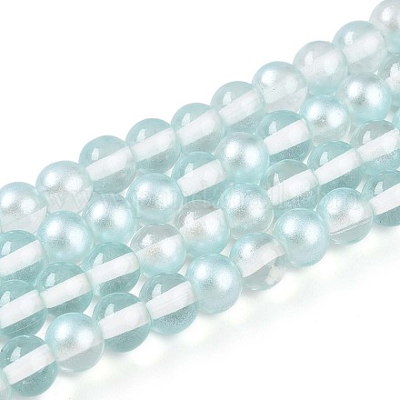 Запекание окрашенные прозрачные стеклянные бусины нити DGLA-N011-6mm-05-1