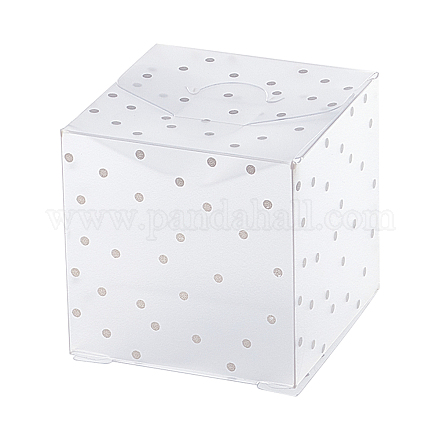 Patrón de lunares caja de regalo cuadrada de pvc transparente caja de regalo de golosina CON-BC0006-28-1