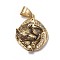 304 Stainless Steel Pendants, with Micro Pave Cubic Zirconia, Leopard, Clear, Antique Golden, 36x28x9mm, Hole: 10x7mm