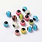 Evil Eye Resin Beads, Round, Mixed Color, 6x5mm, Hole: 1mm