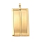 304 Stainless Steel Pendants, Rectangle Charm, PVD Vacuum Plating, Golden, 36.5x17x4.5mm, Hole: 4mm