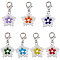 21Pcs 7 Colors Star Glass Seed Beaded Locking Stitch Markers, Zinc Alloy Crochet Lobster Clasp Charms, Mixed Color, 28~29mm, 3pcs/style