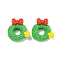 Christmas Theme Opaque Resin Decoden Cabochons, Christmas Wreath, 14.5x14x6.5mm