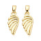 Brass Pendants, Wing Charms, Real 18K Gold Plated, 16.5x7x1.5mm, Hole: 4.5x2.5mm
