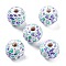 Wood European Beads, Large Hole Beads, Flower, Medium Slate Blue, 15.5~16x14.5mm, Hole: 4mm