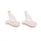 Halloween Theme Alloy and Enamel Pendants, Light Gold, Hat, 23x23.5x2mm, Hole: 1.6mm