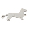 Non-Tarnish 304 Stainless Steel Connector Charms, Laser Cut, Dog Links, Stainless Steel Color, 11x22x1mm, Hole: 1.2mm