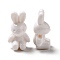 Opaque Acrylic Beads, Rabbit, White, 24.5x14x11mm, Hole: 2.5mm
