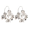 Alloy Hoop Earrings for Women, with Brass Findings, Flower, Silver, 64x60.5mm