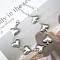 304 Stainless Steel Link Bracelets for Women, Heart, 6-1/8 inch(15.5cm)