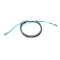 Polyster Braided Bead Bracelets, Bohemia Bracelets, Adjustable Bracelet, Cyan, Inner Diameter: 2-3/8 inch(6cm), 1Pc/Bag