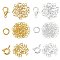 Metal Jewelry Clasps Kits, Including Zinc Alloy Lobster Claw Clasps, Brass Spring Ring Clasps & Jump Rings, Golden & Silver, 320pcs/box