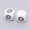 Silicone Beads, Cube with Letter.O, White, 12x12x12mm, Hole: 2mm