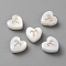 5Pcs Natural White Shell Beads, Heart with Constellation Pattern, Aries, 8~10x8~10x4.5mm, Hole: 0.6~0.8mm