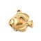 304 Stainless Steel Pendants, Real 18K Gold Plated, Fish, 19x19x4mm, Hole: 1.8mm