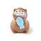 Resin Otter with Fish Figurines Ornament, for Home Desktop Decoration, Peru, 25x35x30.5mm