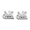 Micro Pave Clear Cubic Zirconia Pendants, Sleigh, Platinum, 9x13x2.5mm, Hole: 1.4mm