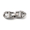 304 Stainless Steel Fold Over Clasps, Stainless Steel Color, 32.5x10x4mm, Hole: 4x4mm