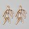 Alloy Pendants, Branch Charms, Light Gold, 39.5x22.5x2.3mm, Hole: 2mm