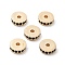 Brass Micro Pave Cubic Zirconia Beads, Long-Lasting Plated, Rack Plating, Flat Round, Light Gold, 8x2.5mm, Hole: 1.6mm