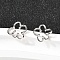 Hollow Flower 925 Sterling Silver Stud Earrings, Platinum, 9x9.5mm