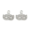 Alloy Rhinestone Pendants, Mask Charms, Platinum, 12x14x1.5mm, Hole: 1.5mm