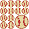 15Pcs Towel Cloth Computerized Embroidery Cloth Iron on/Sew on Patches, Costume Accessories, Baseball, Yellow, 6.3x0.25cm