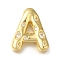 Brass Pendant, with ABS, Letter A~Z, Letter A, 20.5x18x6.5mm, Hole: 3.5mm