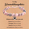 Natural Pink Zebra Jasper Round Beaded Stretch Bead Bracelets, Heart with Letter Alloy Charm Bracelets for Women, Platinum, Letter W, 7-1/8 inch(18cm)