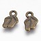 Tibetan Style Alloy Pendants, Antique Bronze Color, Lead Free & Cadmium Free, Foot, 8.8mm wide, 11.5mm high, 1.8mm thick, hole: 1.5mm